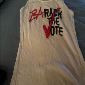 White Tank Top with Graphic Text